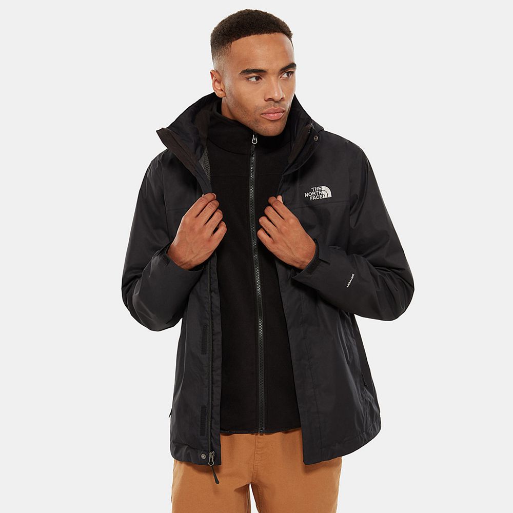 The North Face Waterproof Jackets Mens Australia - The North Face Evolve Ii Triclimate® Black Hiking